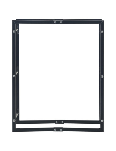 Rastrelliera per Legna da Ardere Nera 80x25x100 cm in Acciaio