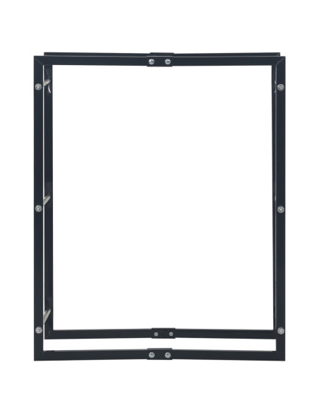 Rastrelliera per Legna da Ardere Nera 80x25x100 cm in Acciaio