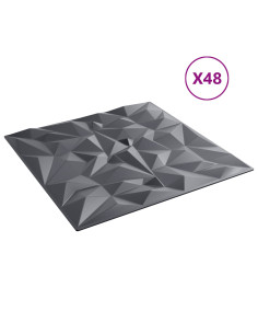 Pannelli da parete 48 pcs Grigio ametista 50 x 50 cm 2