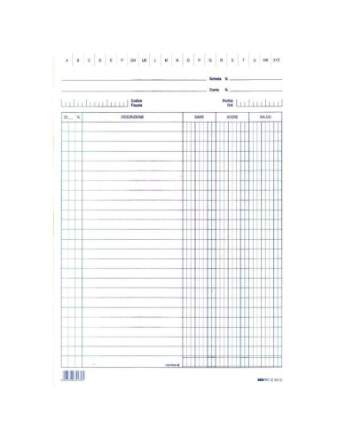CF100 SCHEDE DARE/AVERE/SALDO BLU