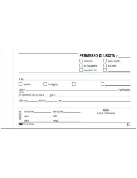 CF10BLOCCO PERMESSO USCITA 50X2RIC