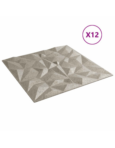 Pannelli da parete 12 pcs Beton ametista 50 x 50 cm Schiuma XPS