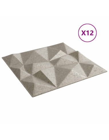 Pannelli da parete 12 pcs Beton Diamante 50 x 50 cm Schiuma XPS