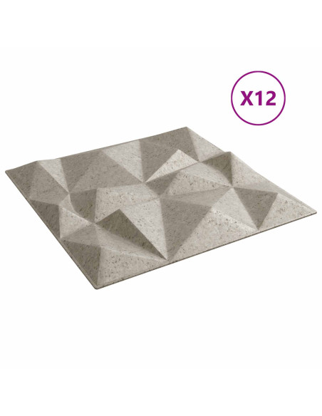 Pannelli da parete 12 pcs Beton Diamante 50 x 50 cm Schiuma XPS