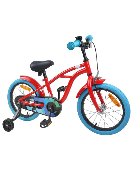 Bicicletta per Bambini 16 Pollici per bambini di 4-6 anni Rosso