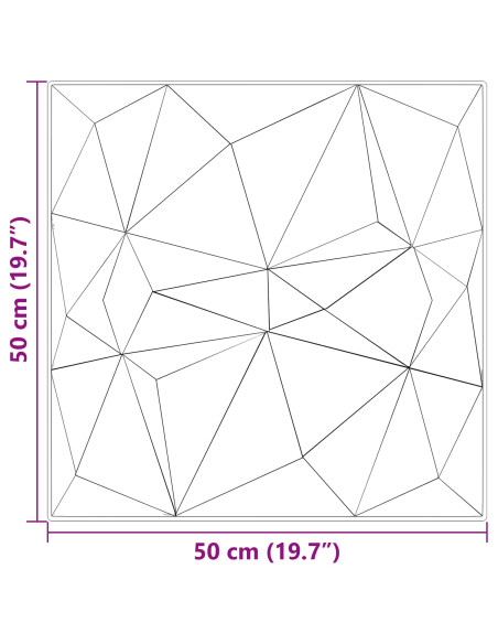 Pannelli da parete 12 pcs Beton Diamante 50 x 50 cm Schiuma XPS