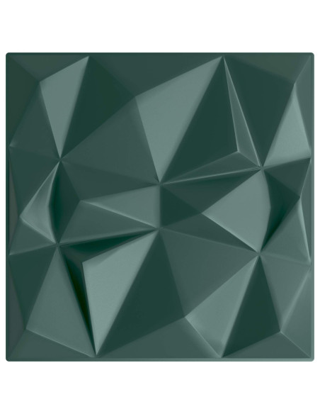 Pannelli da parete 12 pcs Verde Diamante 50 x 50 cm Schiuma XPS