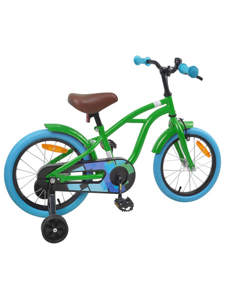 Bicicletta per Bambini 16 Pollici per bambini di 4-6 anni Verde