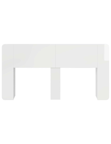 Testata del letto Bianco Lucido Legno ingegnerizzato