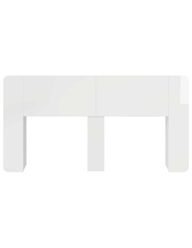Testata del letto Bianco Lucido Legno ingegnerizzato