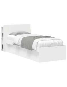 Testata del letto Bianco Lucido Legno ingegnerizzato 2