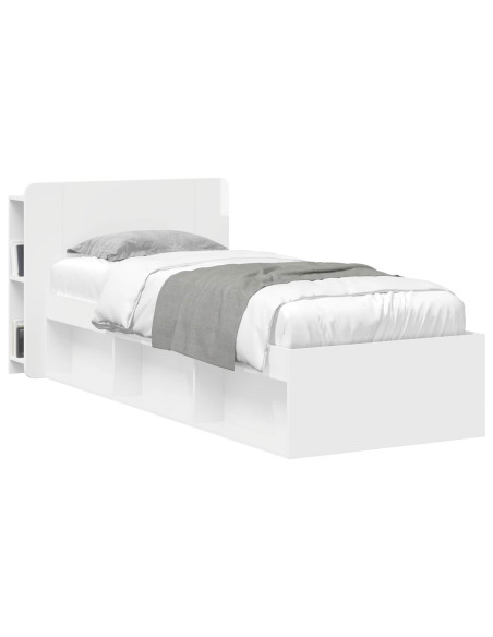 Testata del letto Bianco Lucido Legno ingegnerizzato