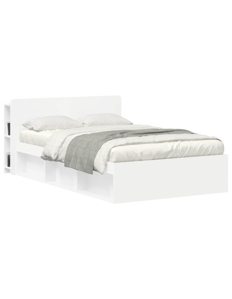 Testata del letto con archiviazione Bianco 135 x 18,5 x 80 cm