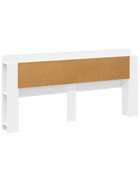 Testata del letto con archiviazione Bianco Legno ingegnerizzato