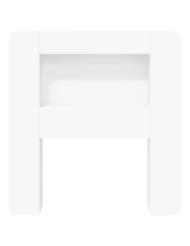 Testata del letto con archiviazione Bianco Legno ingegnerizzato