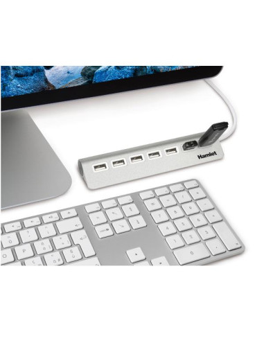 HUB USB 2.0 7 PORTE ALLUMINIO