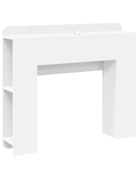Testata del letto con archiviazione Bianco Legno ingegnerizzato