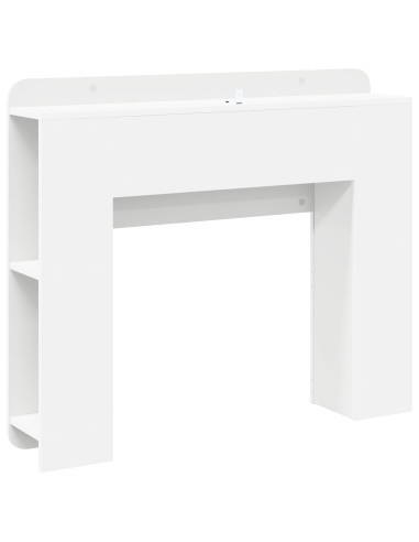 Testata del letto con archiviazione Bianco Legno ingegnerizzato