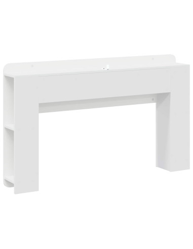 Testata del letto con archiviazione Bianco Legno ingegnerizzato