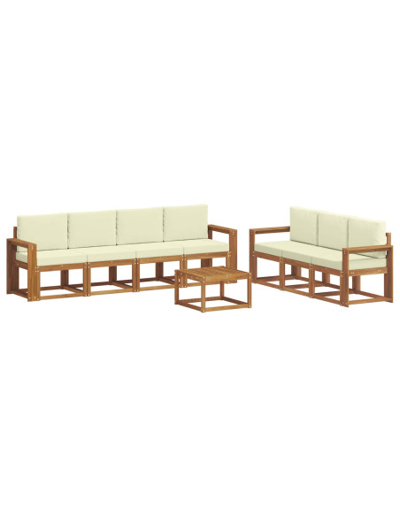 Set di divani con cuscino 8 pcs Naturale e Crema