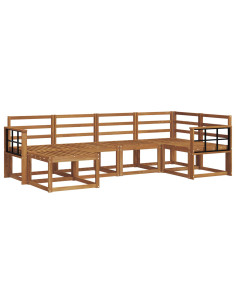 Set di divani 6 pcs Naturale Legno di Acacia Massello 2
