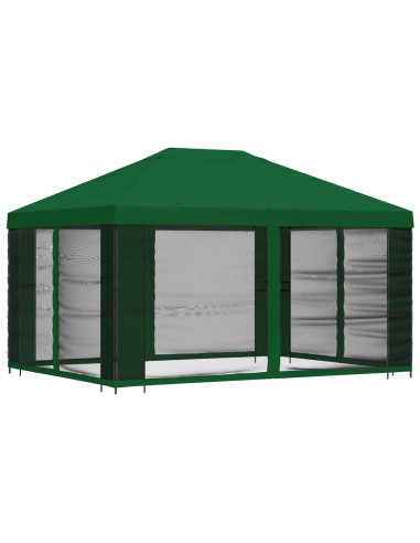 Gazebo da giardino con pareti laterali 4 × 3 m Verde