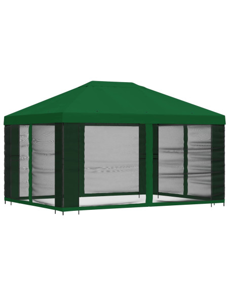 Gazebo da giardino con pareti laterali 4 × 3 m Verde