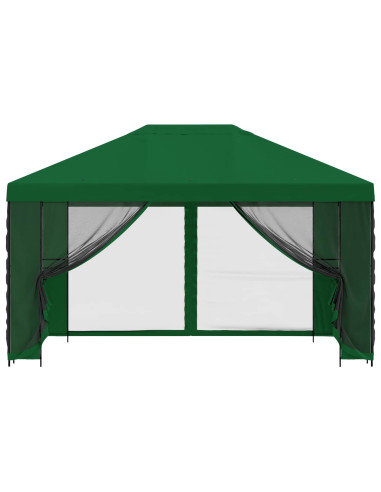 Gazebo da giardino con pareti laterali 4 × 3 m Verde