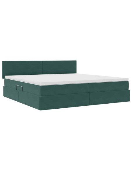 Letto con Contenitore Verde Scuro 200 x 200 cm Velluto