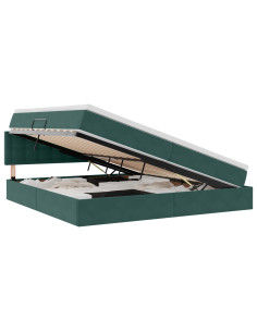 Letto con Contenitore Verde Scuro 200 x 200 cm Velluto 2