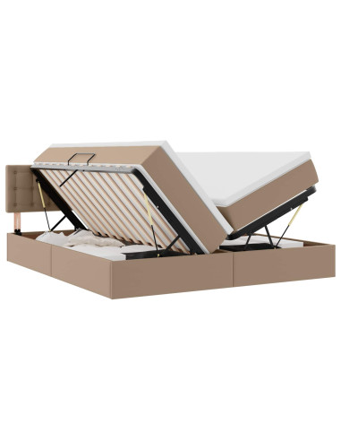 Letto con Contenitore Cappuccino 200 x 200 cm Pelle Sintetica