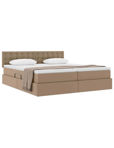 Letto con Contenitore Cappuccino 200 x 200 cm Pelle Sintetica