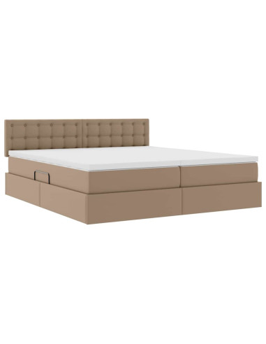Letto con Contenitore Cappuccino 200 x 200 cm Pelle Sintetica