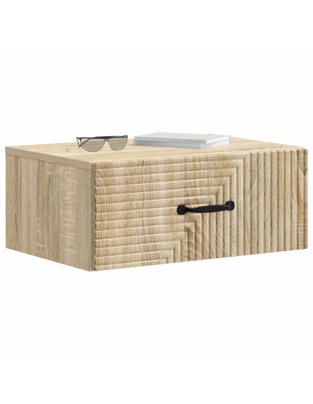 Mobiletto da notte a muro 2 pcs Rovere Sonoma 49 x 34,5 x 20 cm
