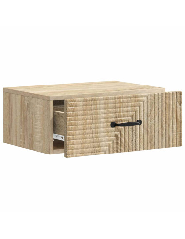 Mobiletto da notte a muro 2 pcs Rovere Sonoma 49 x 34,5 x 20 cm