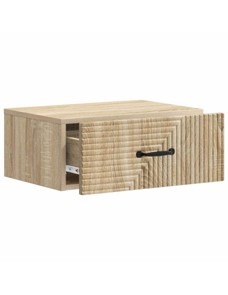 Mobiletto da notte a muro 2 pcs Rovere Sonoma 49 x 34,5 x 20 cm