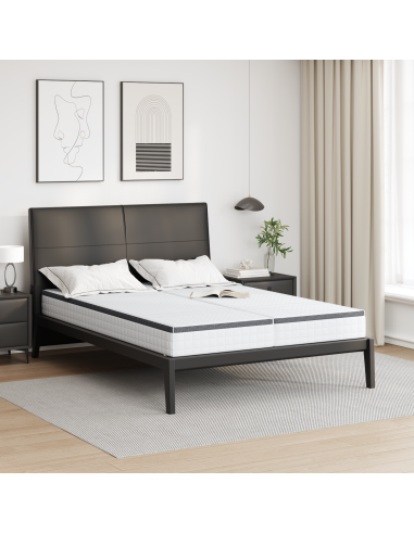 Materasso 2 pcs Bianco e Grigio 70 x 190 cm Molla Bonell