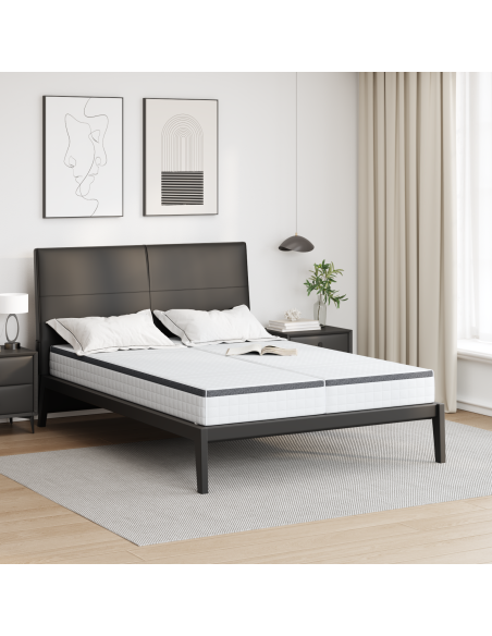 Materasso 2 pcs Bianco e Grigio 70 x 190 cm Molla Bonell