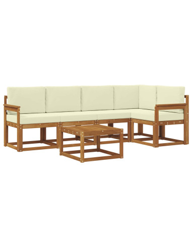 Set di divani con cuscino 6 pcs Naturale e Crema