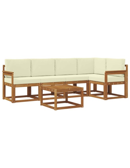 Set di divani con cuscino 6 pcs Naturale e Crema