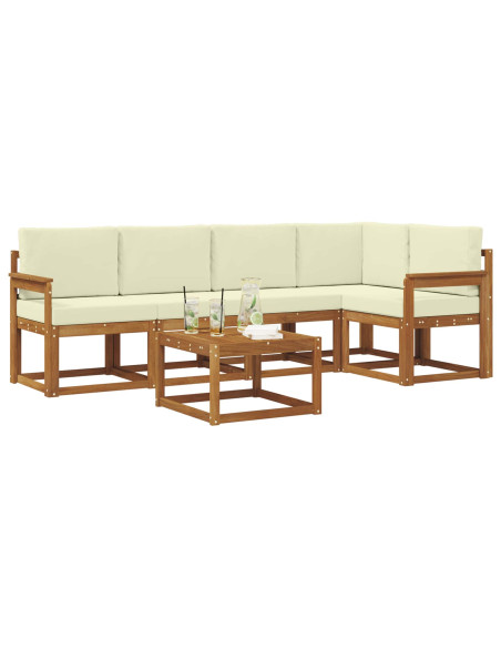 Set di divani con cuscino 6 pcs Naturale e Crema