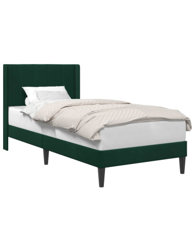 Struttura del letto Verde Scuro 90 x 200 cm Velluto