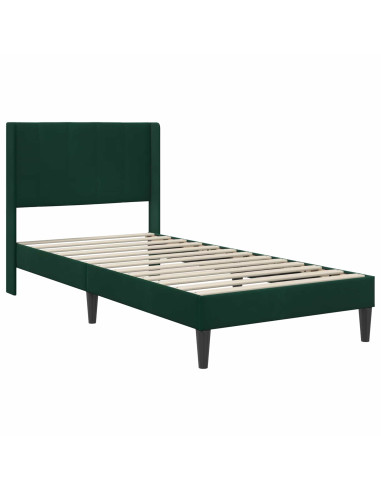 Struttura del letto Verde Scuro 90 x 200 cm Velluto