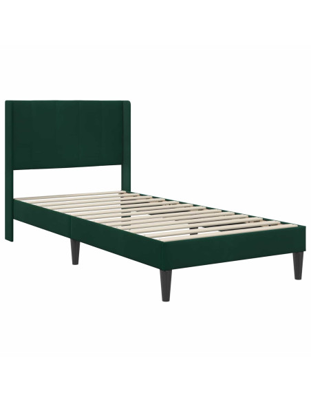 Struttura del letto Verde Scuro 90 x 200 cm Velluto