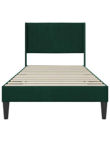 Struttura del letto Verde Scuro 90 x 200 cm Velluto