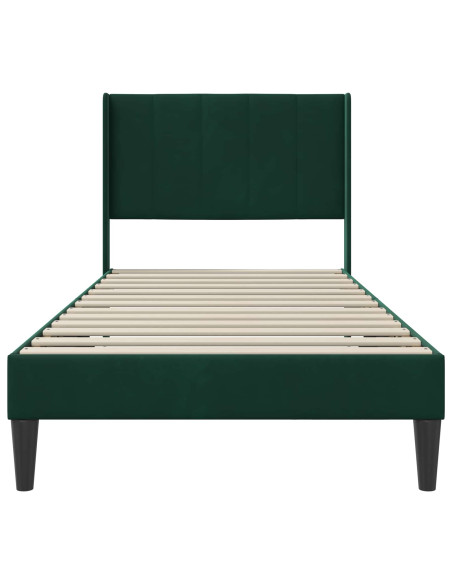 Struttura del letto Verde Scuro 90 x 200 cm Velluto