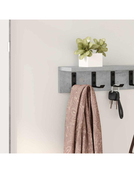 Appendiabiti a muro Grigio cemento 80 x 10,5 x 10,5 cm
