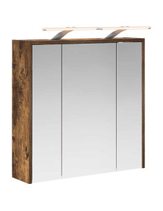 Mobiletto per specchio da bagno Rovere fumé 63,5 x 16 x 62,5 cm 2