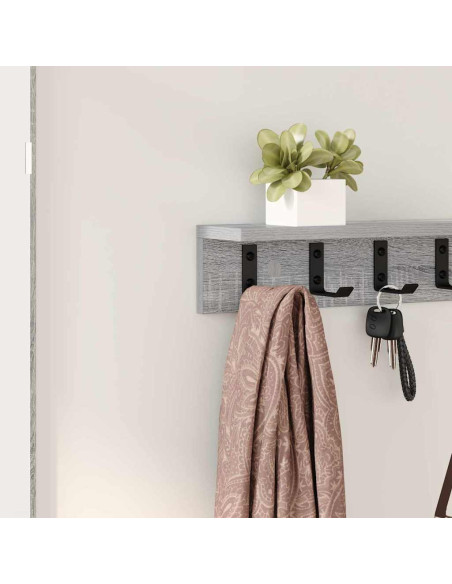 Appendiabiti a muro Grigio Sonoma 80 x 10,5 x 10,5 cm
