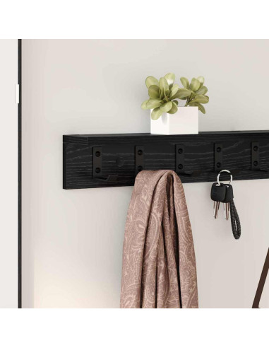 Appendiabiti a muro Rovere Nero 100 x 10,5 x 10,5 cm